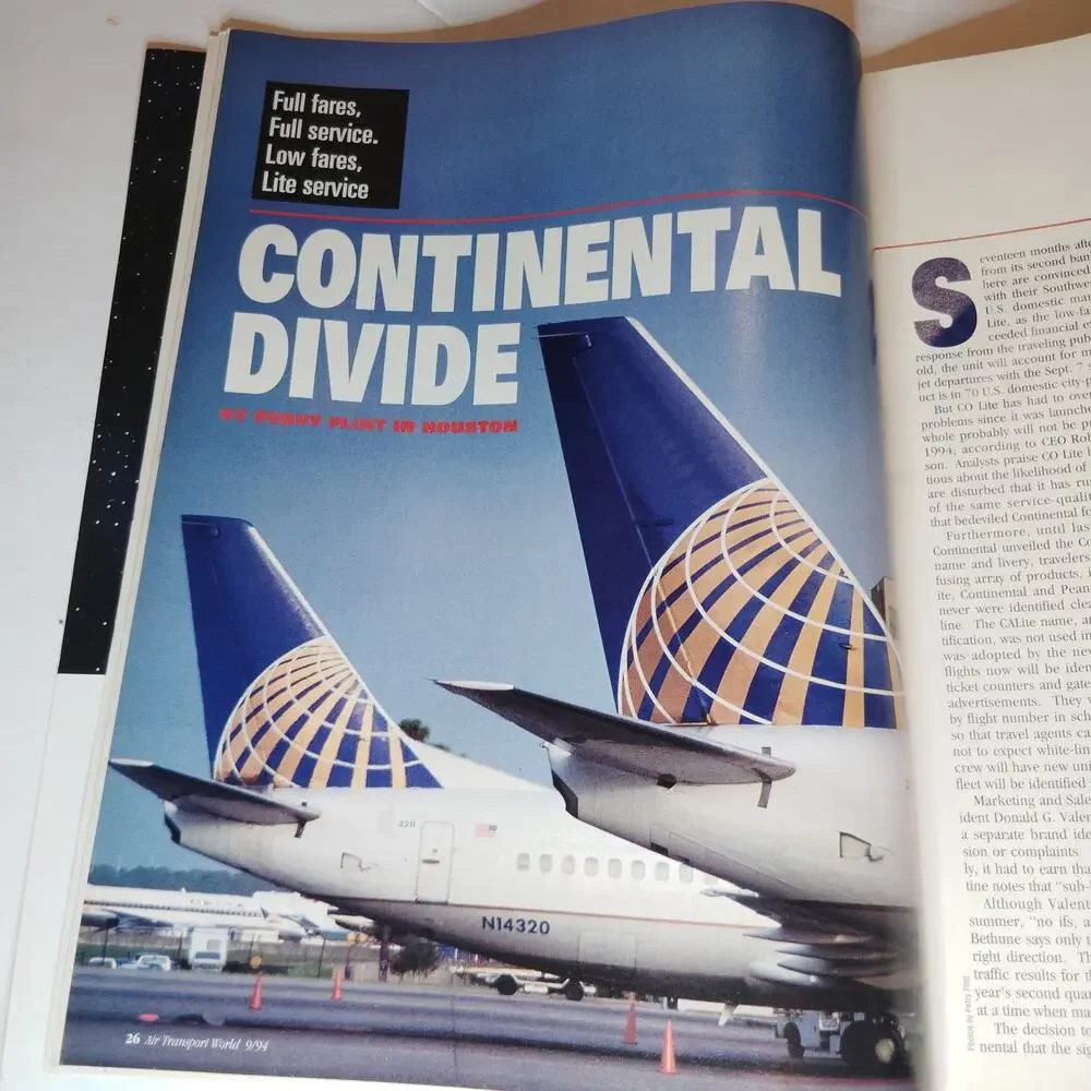 Air Transport World September 1994 Magazine - FedEx, Continental Divide,
